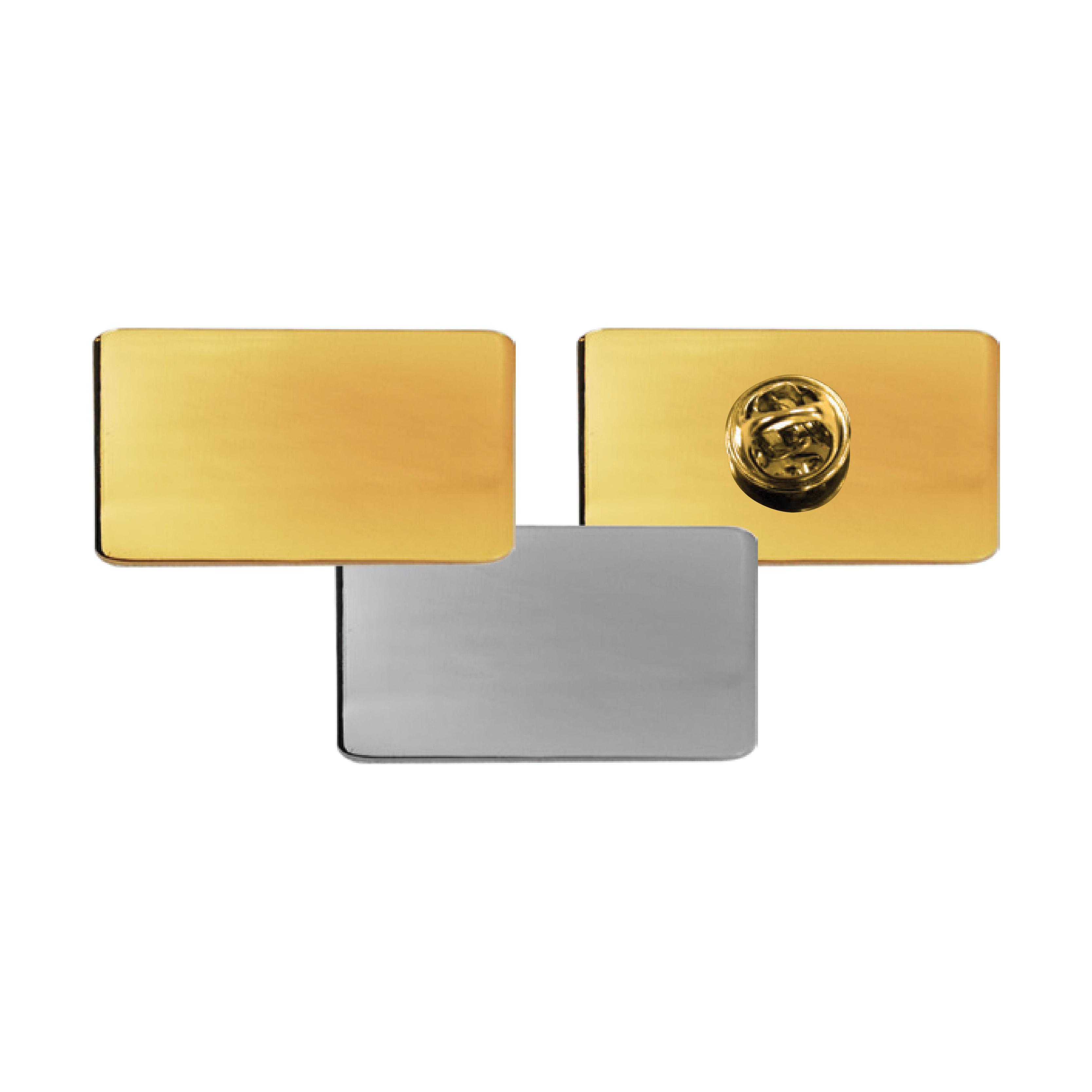 Rectangular Shaped Metal Badges